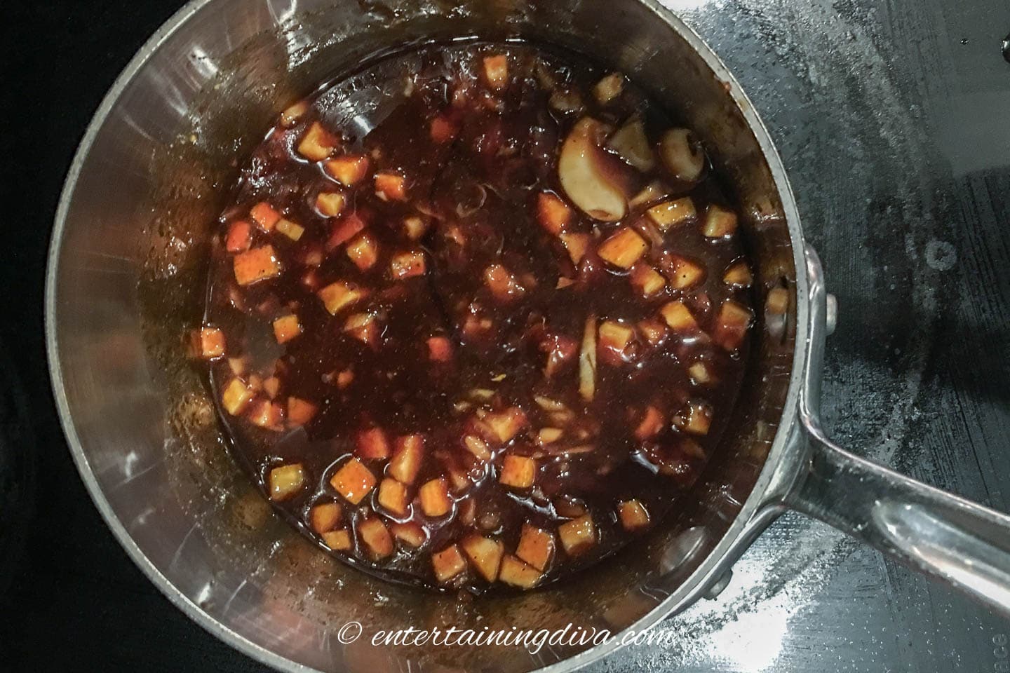 homemade bbq sauce cooking on the stove