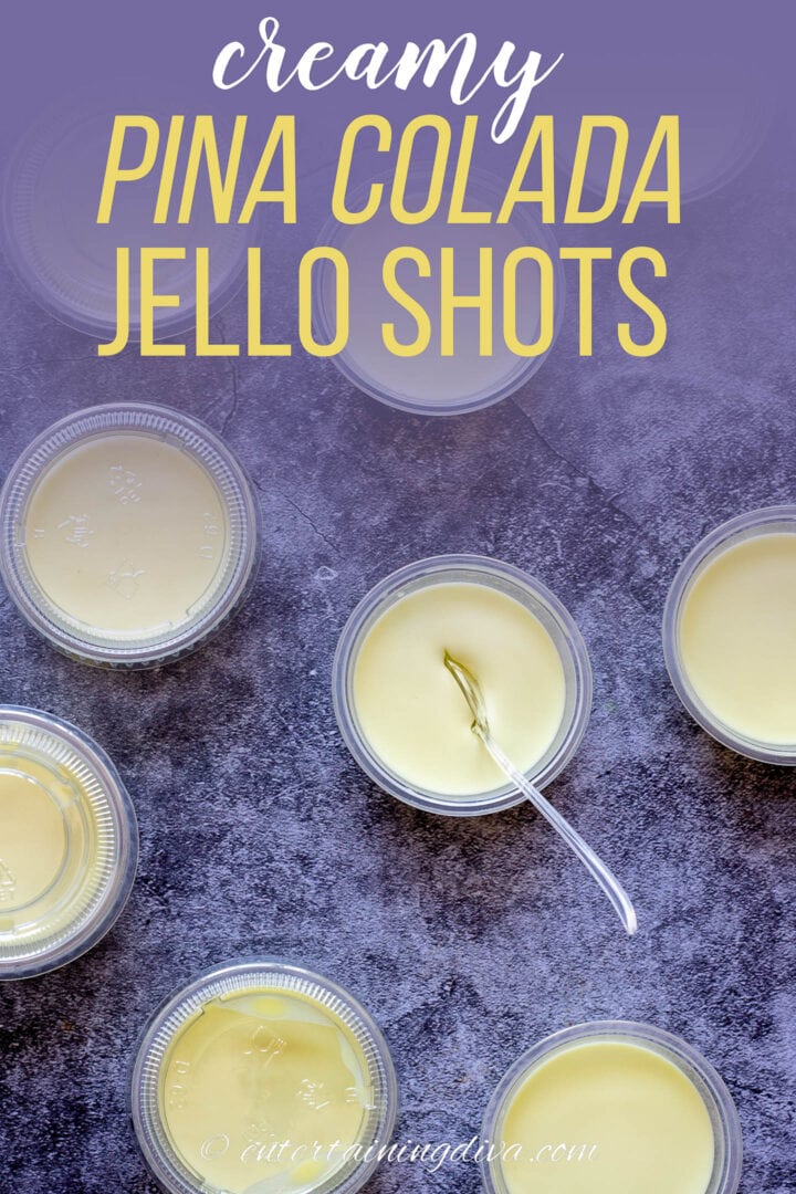 creamy pina colada jello shots
