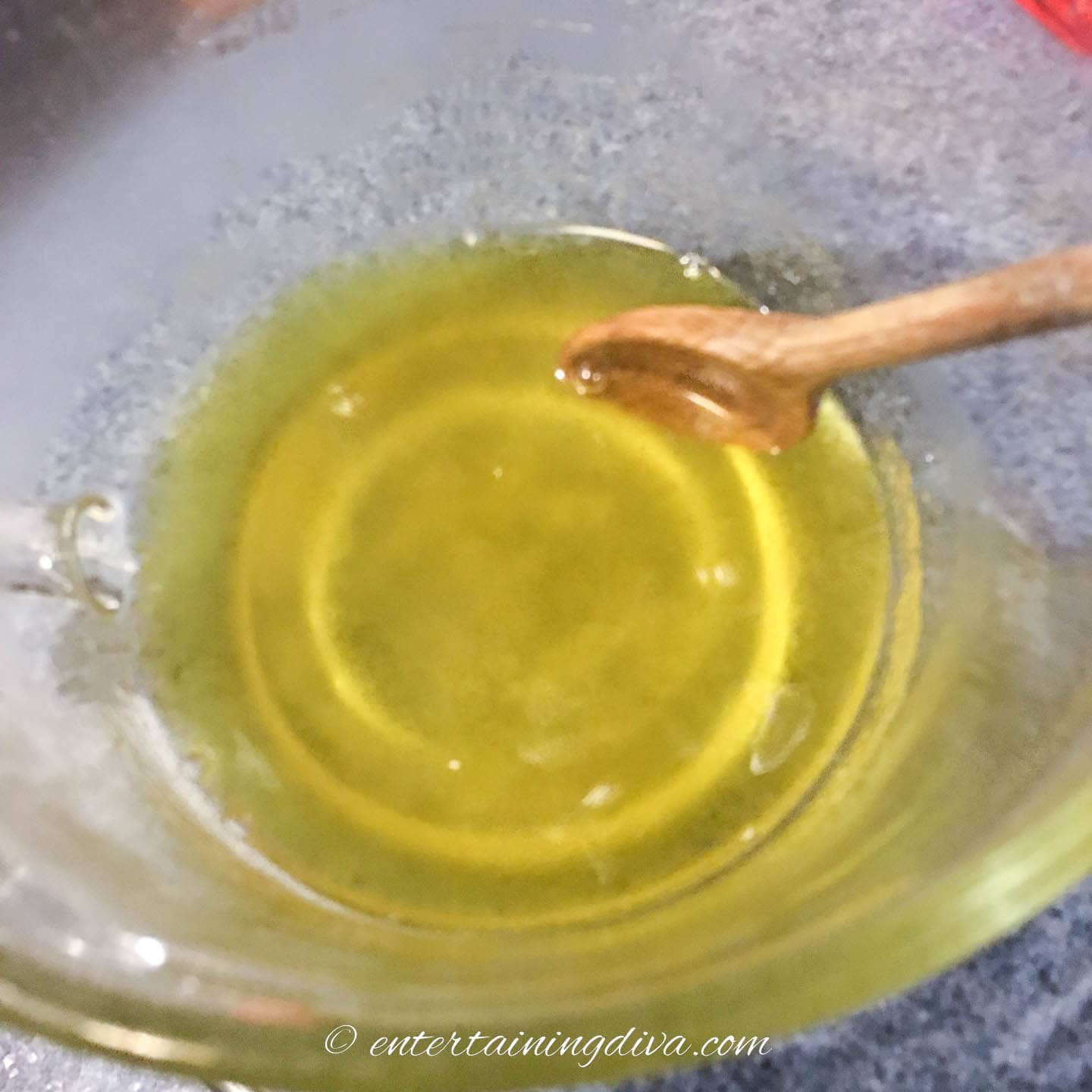 pineapple jello mixed with water