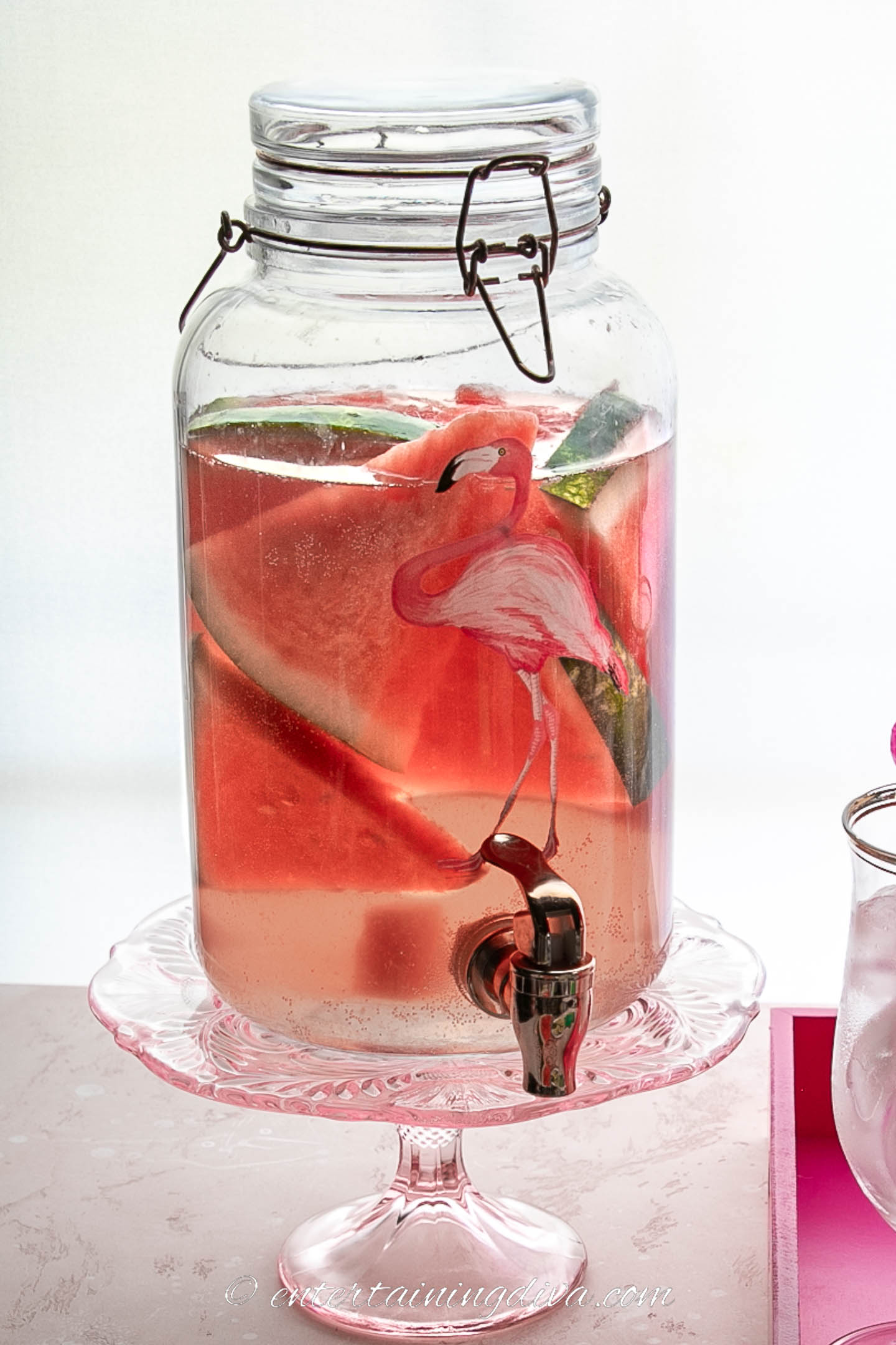 drink dispenser full of watermelon sangria