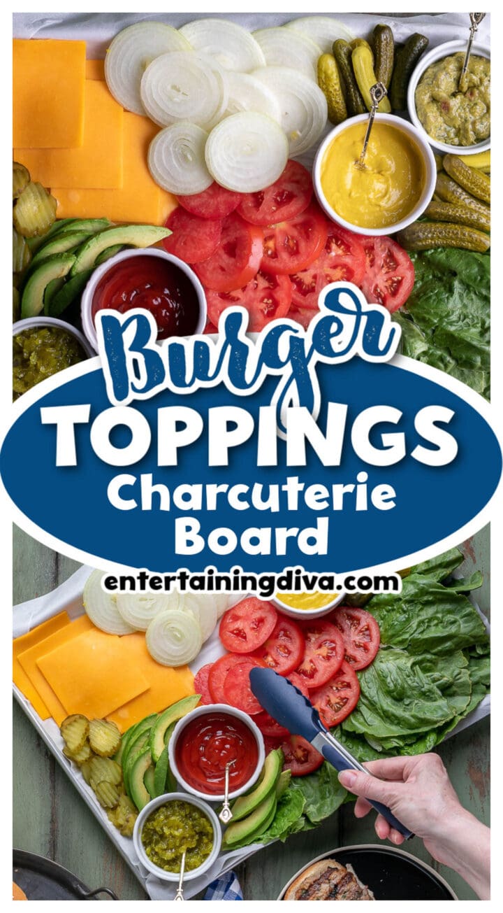 burger toppings charcuterie board