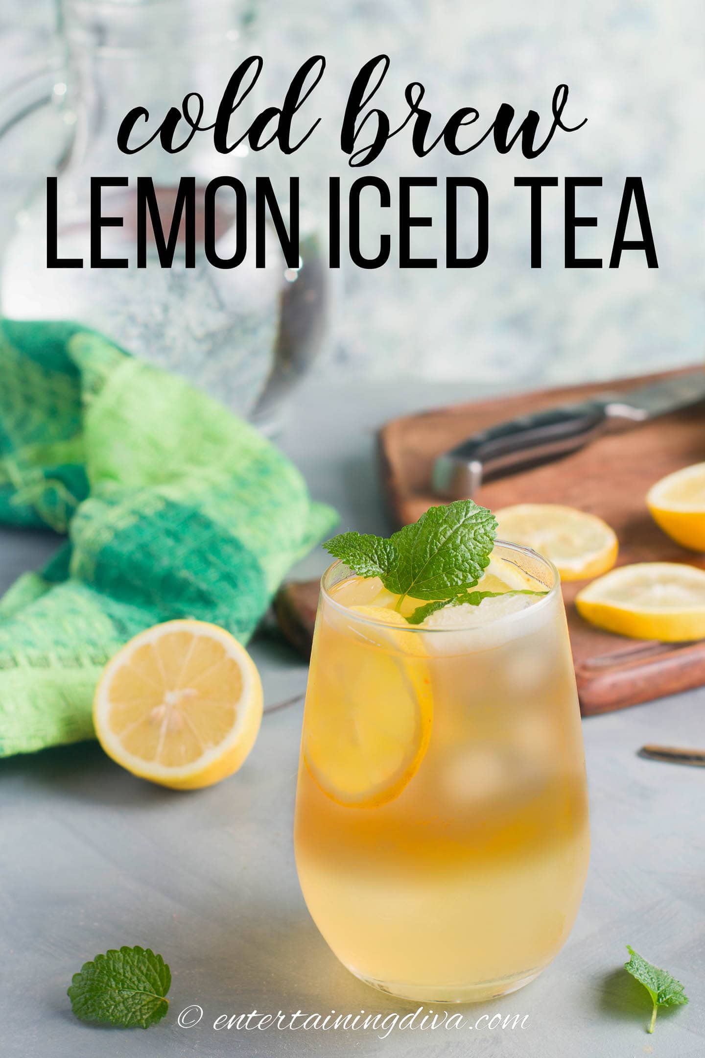 cold brew lemon iced tea