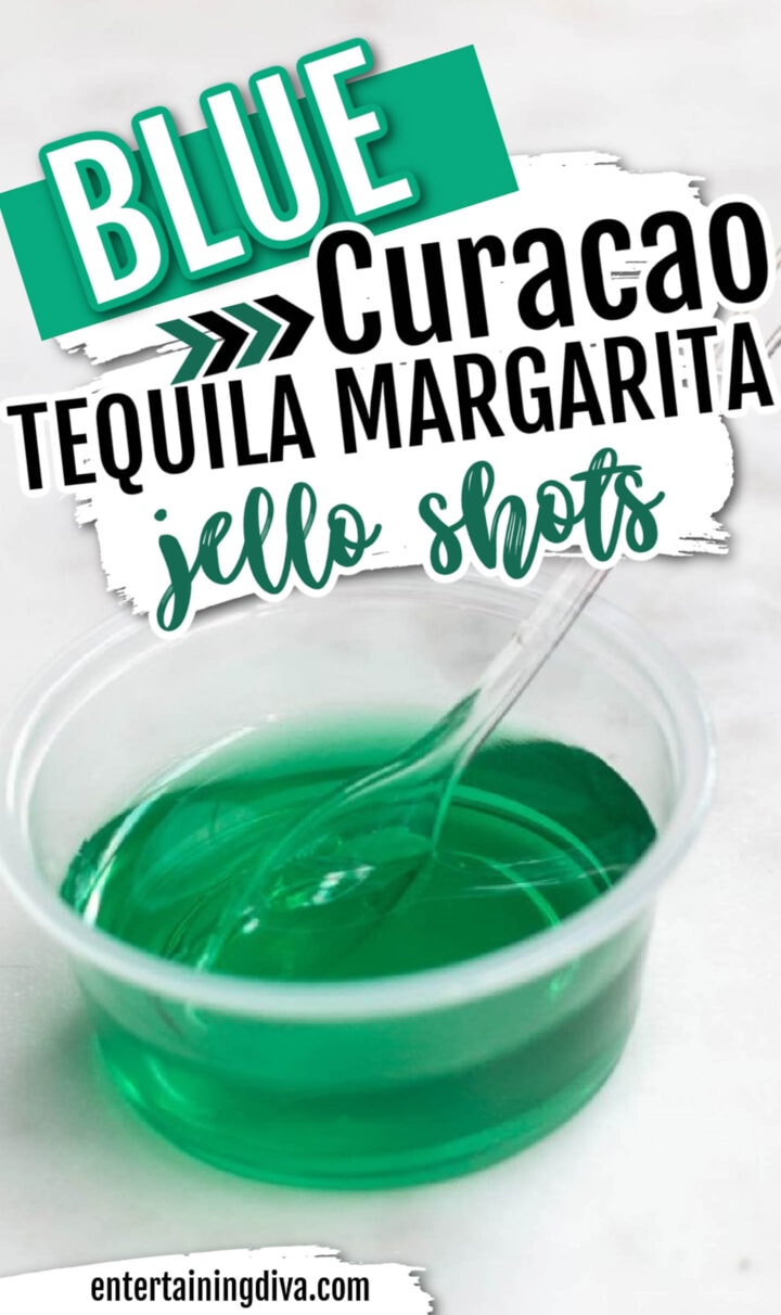 Blue Curacao and Tequila Margarita Jello Shots