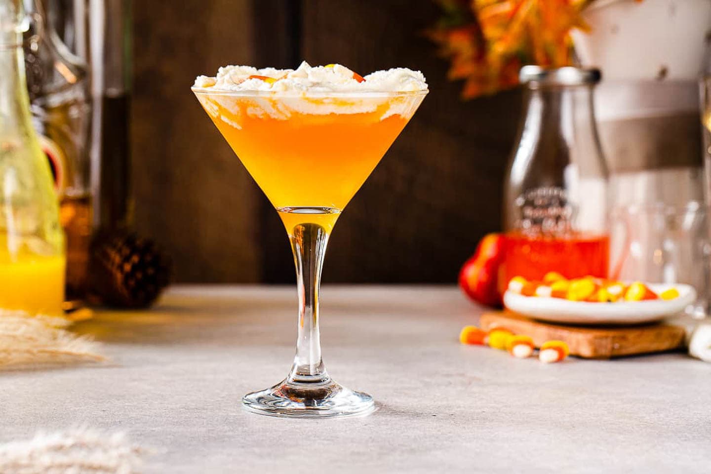 Layered Candy Corn Martini With Infused Vodka