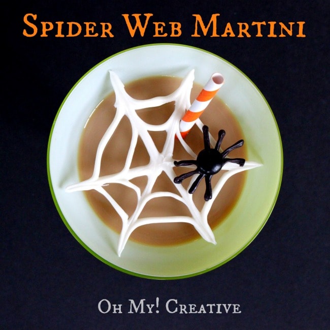 Chocolate Spider Web Halloween Martinis