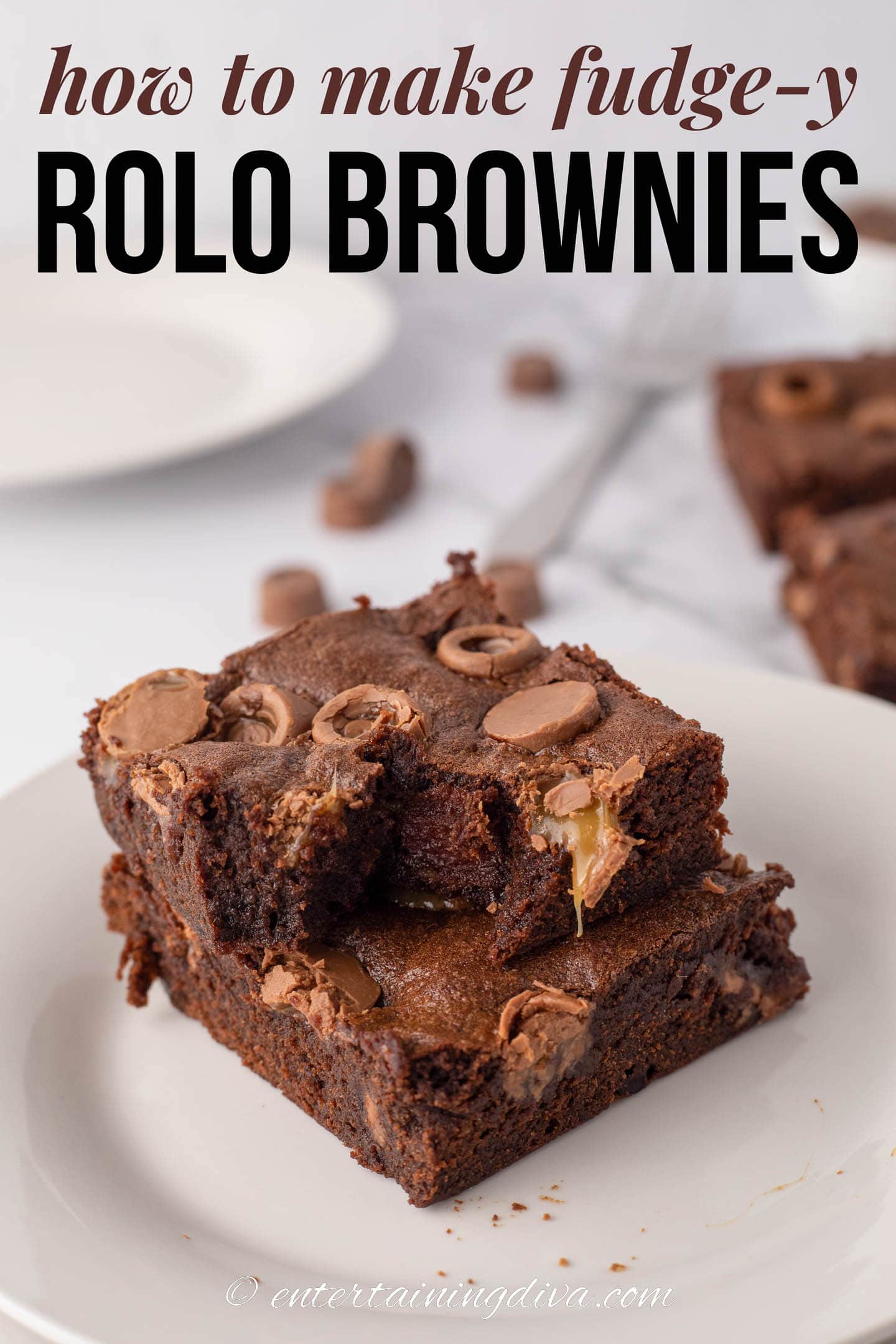 how to make fudge-y Rolo brownies