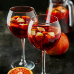 fall sangria with red wine, apples and pears