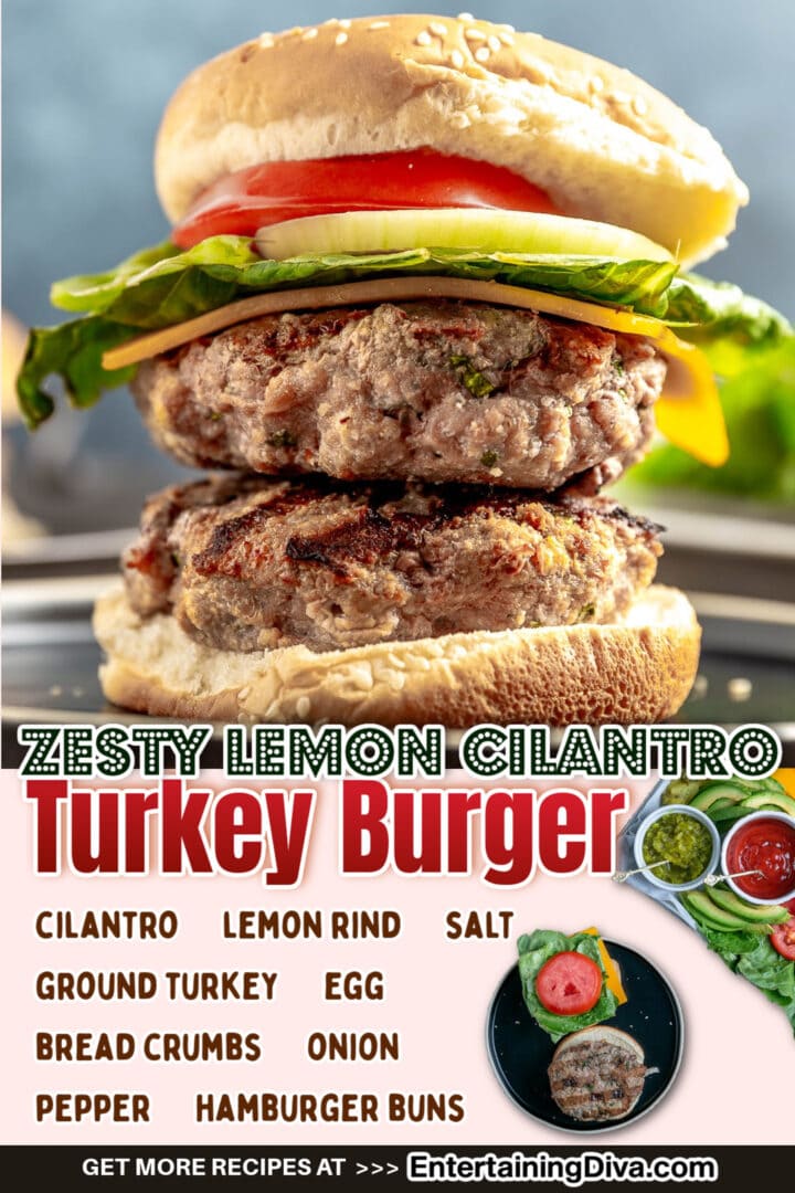 Zesty Lemon Cilantro Turkey Burger