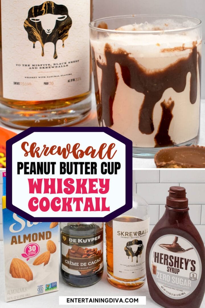 Skrewball Peanut Butter Cup Whiskey Cocktail (With A Dairy-Free Version)