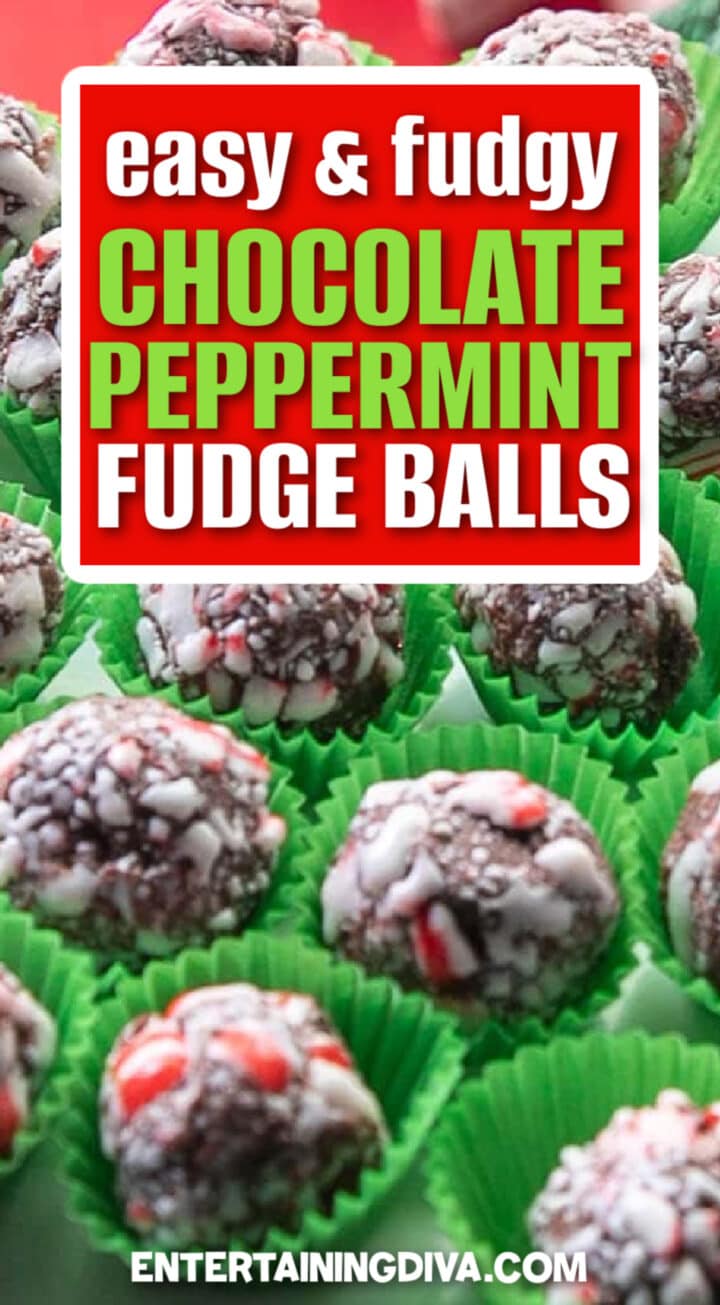 Easy Chocolate Peppermint Fudge Balls
