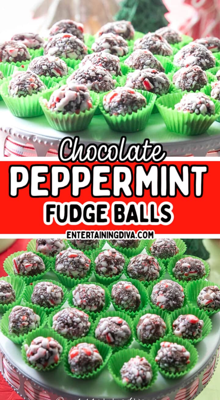 Easy Chocolate Peppermint Fudge Balls