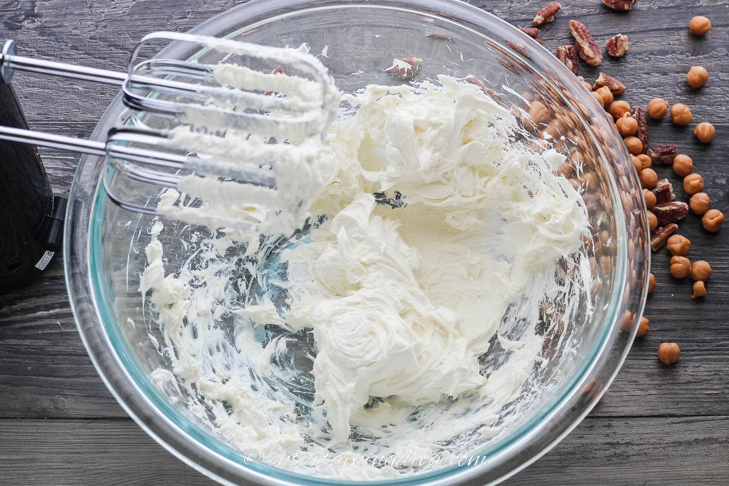 whipped cream cheese in a bowl