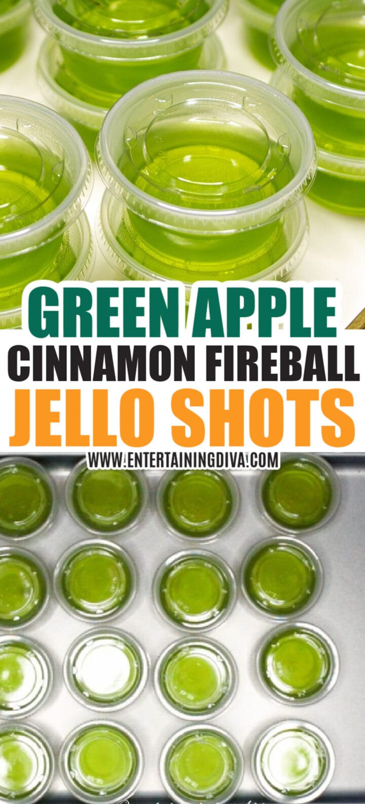 Green Apple Cinnamon Fireball Jello Shots