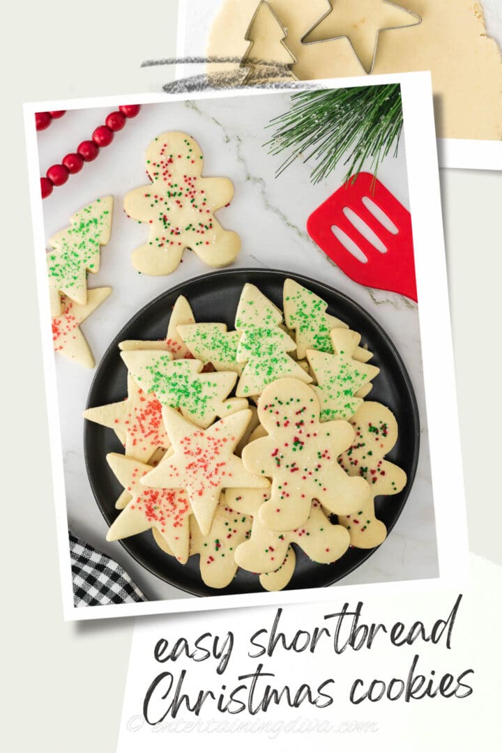 easy shortbread Christmas cookies pin image