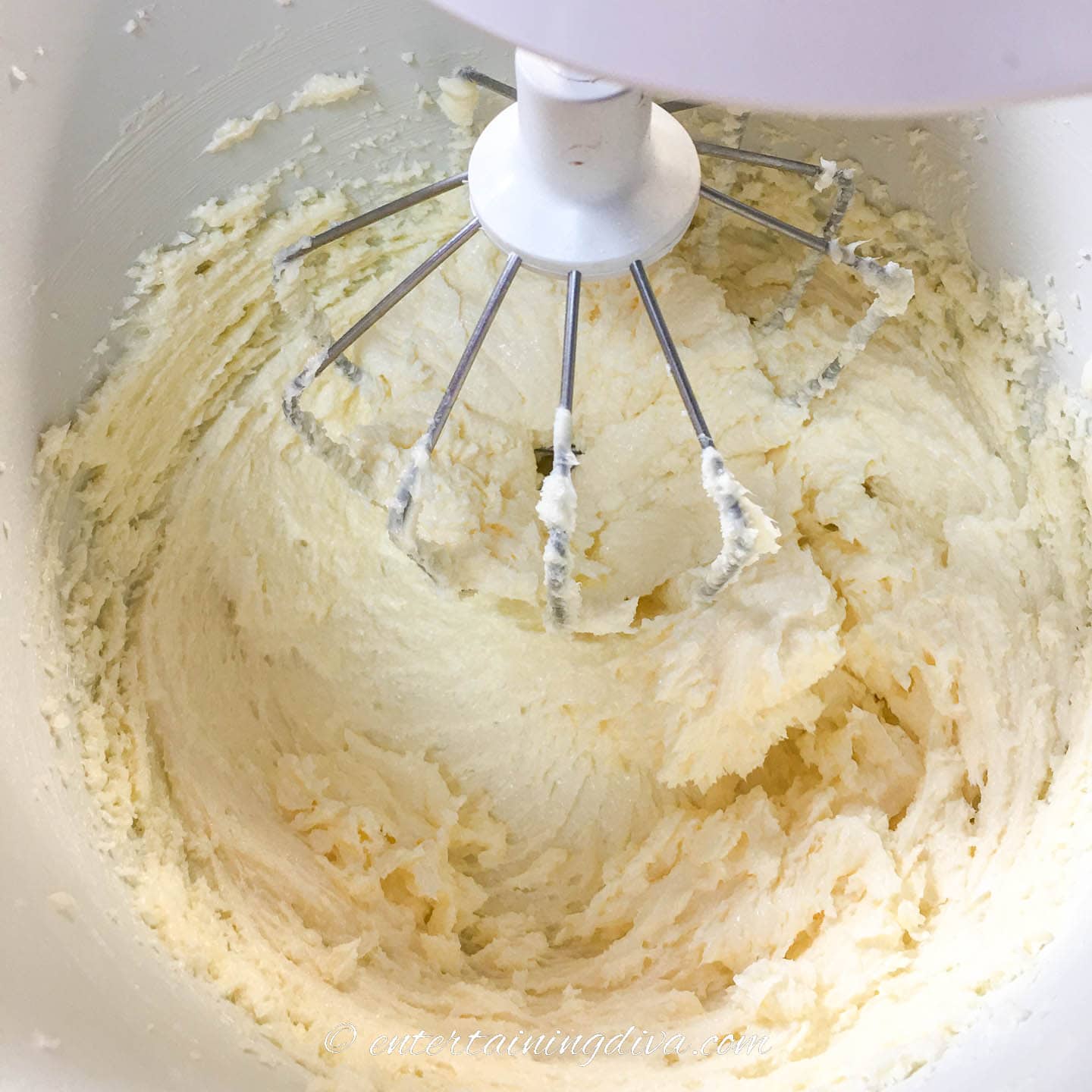 whipped butter in a mixing bowl