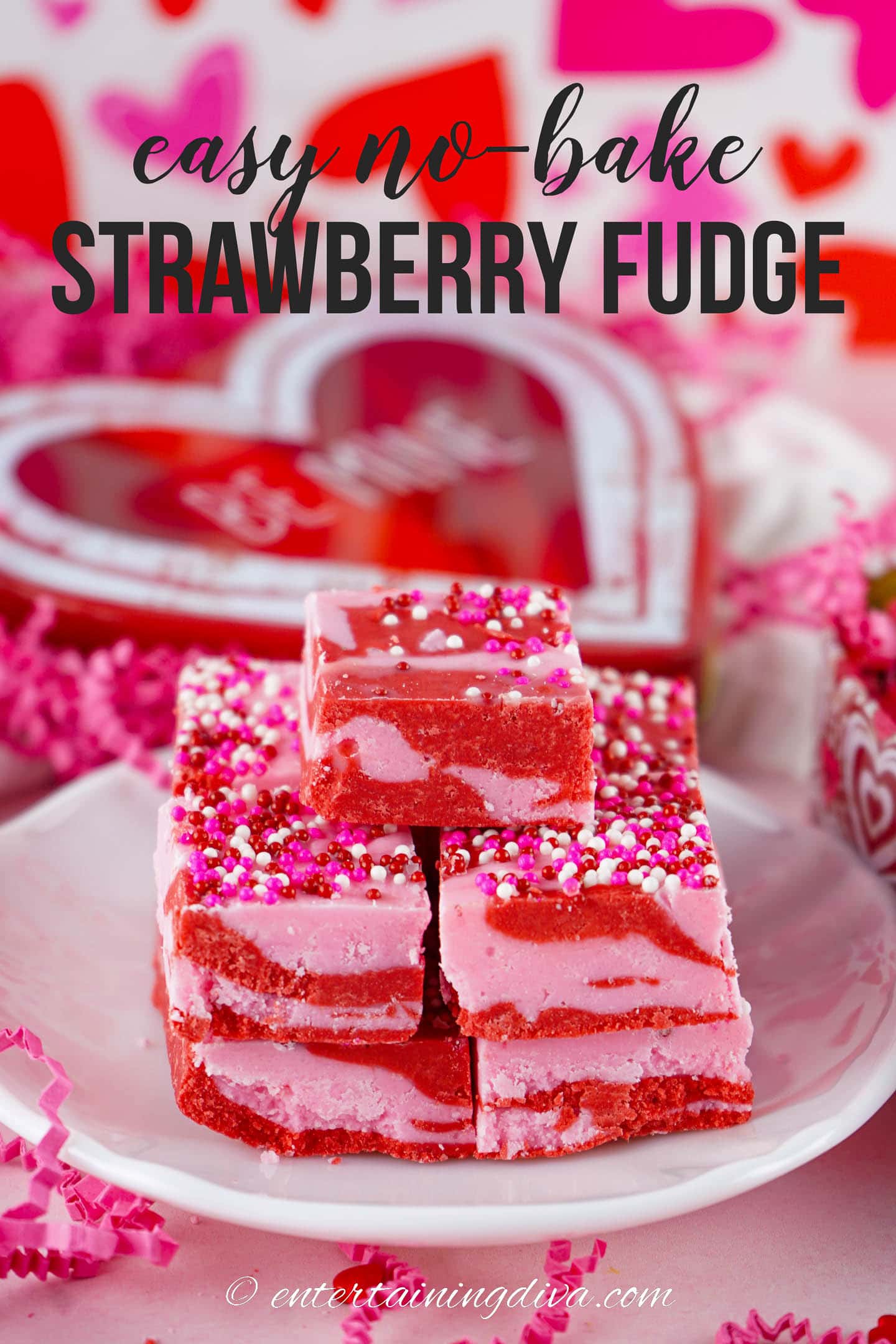 easy no bake strawberry fudge