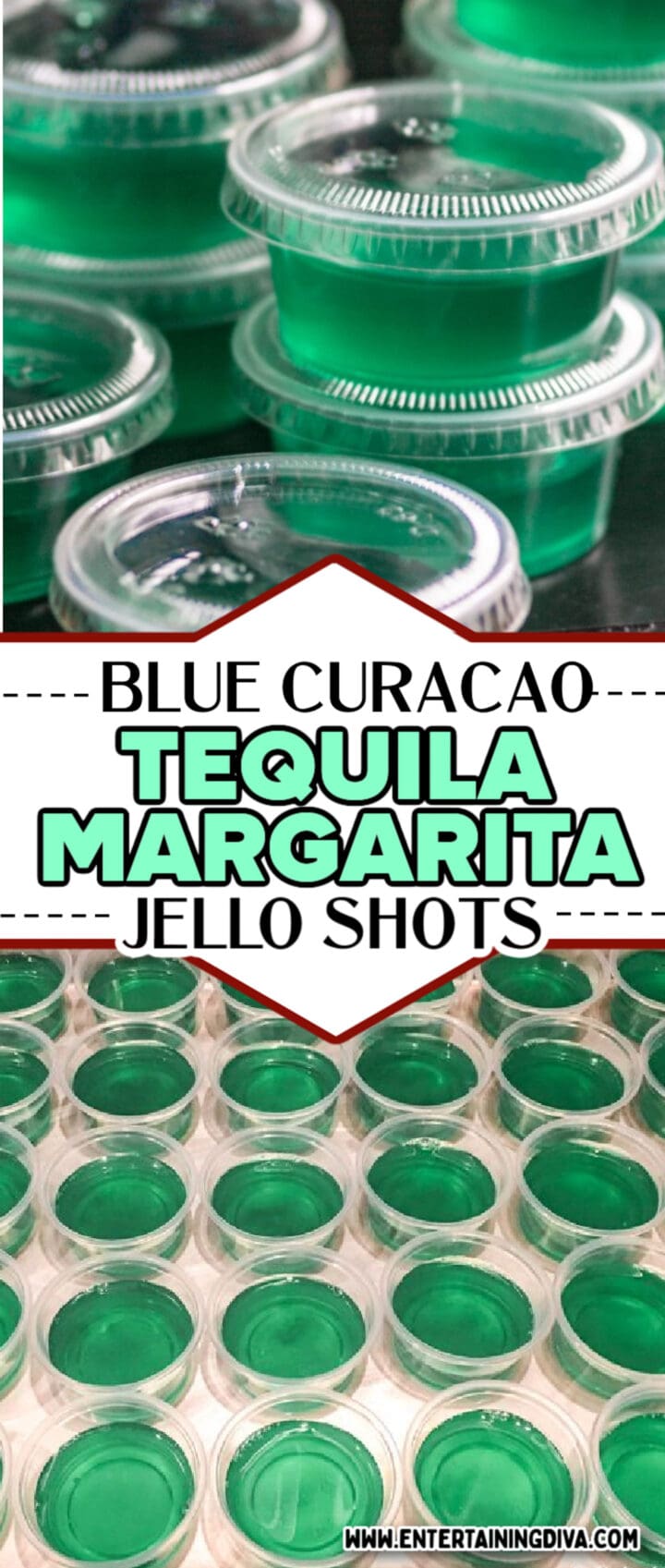 Blue Curacao and Tequila Margarita Jello Shots