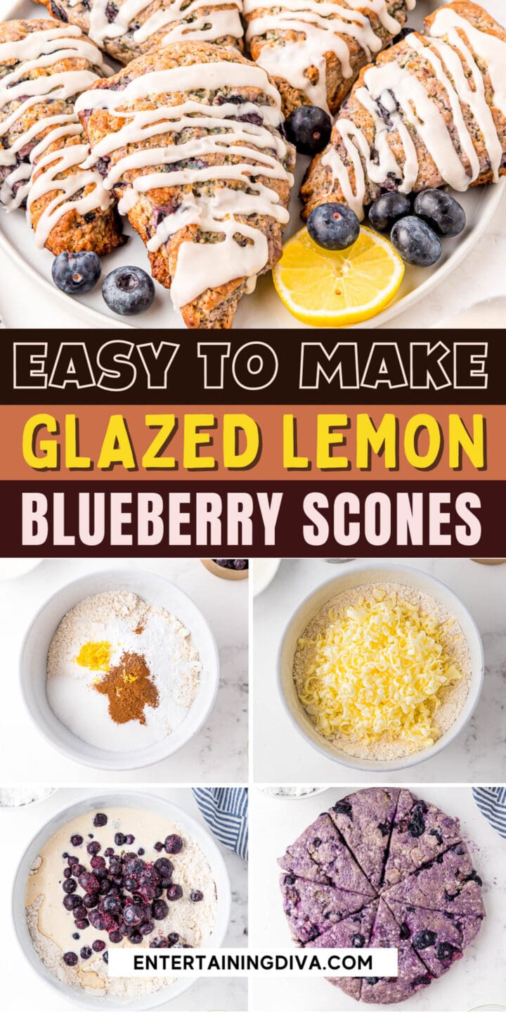Glazed Lemon Blueberry Scones