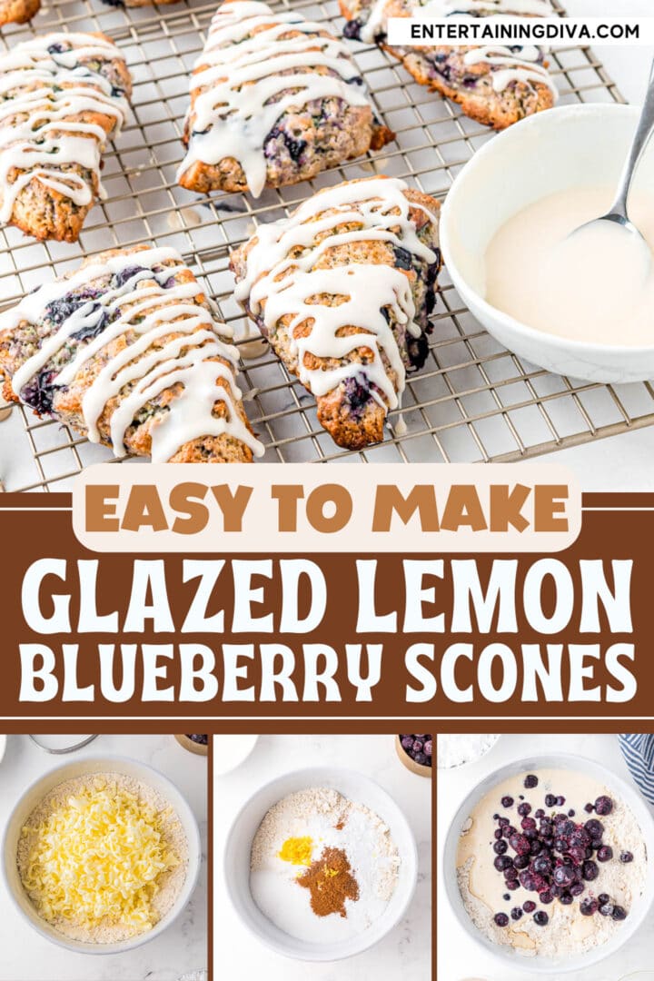 Glazed Lemon Blueberry Scones