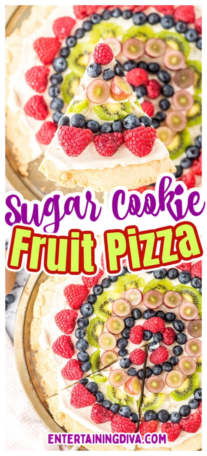 Sugar Cookie Fruit Pizza With Cream Cheese Frosting