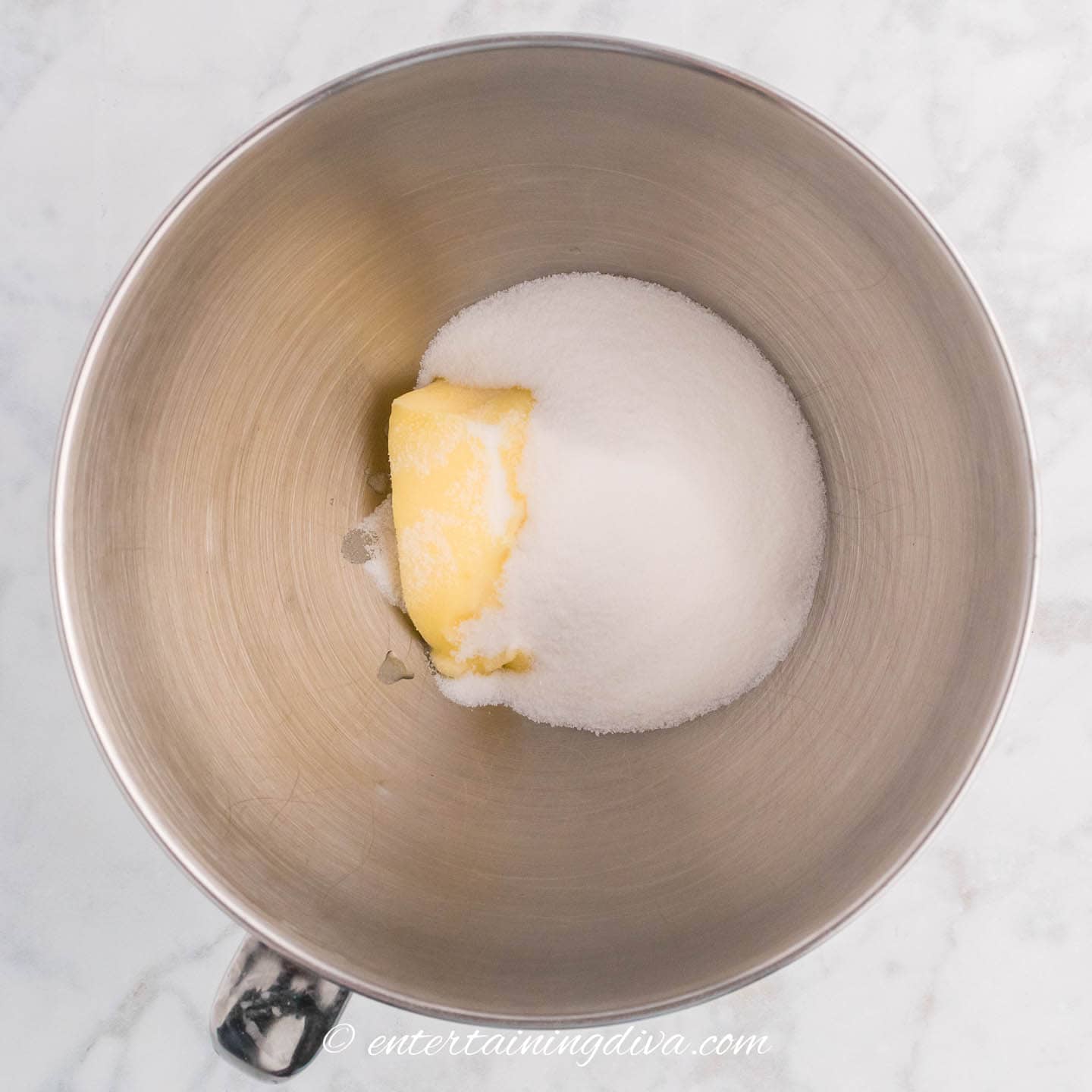 softened butter and sugar in a mixing bowl