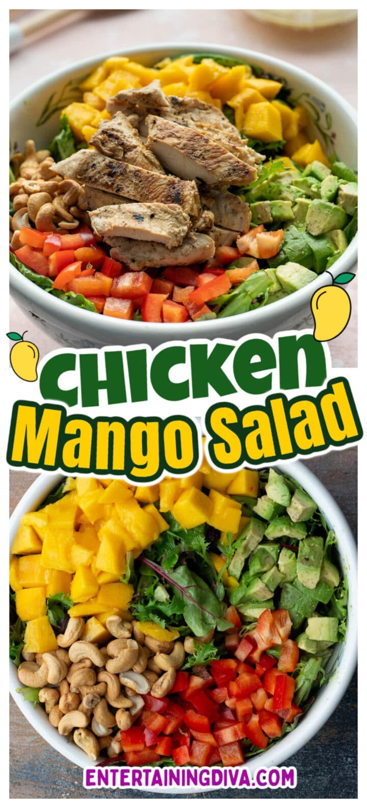 Grilled Chicken Avocado and Mango Salad