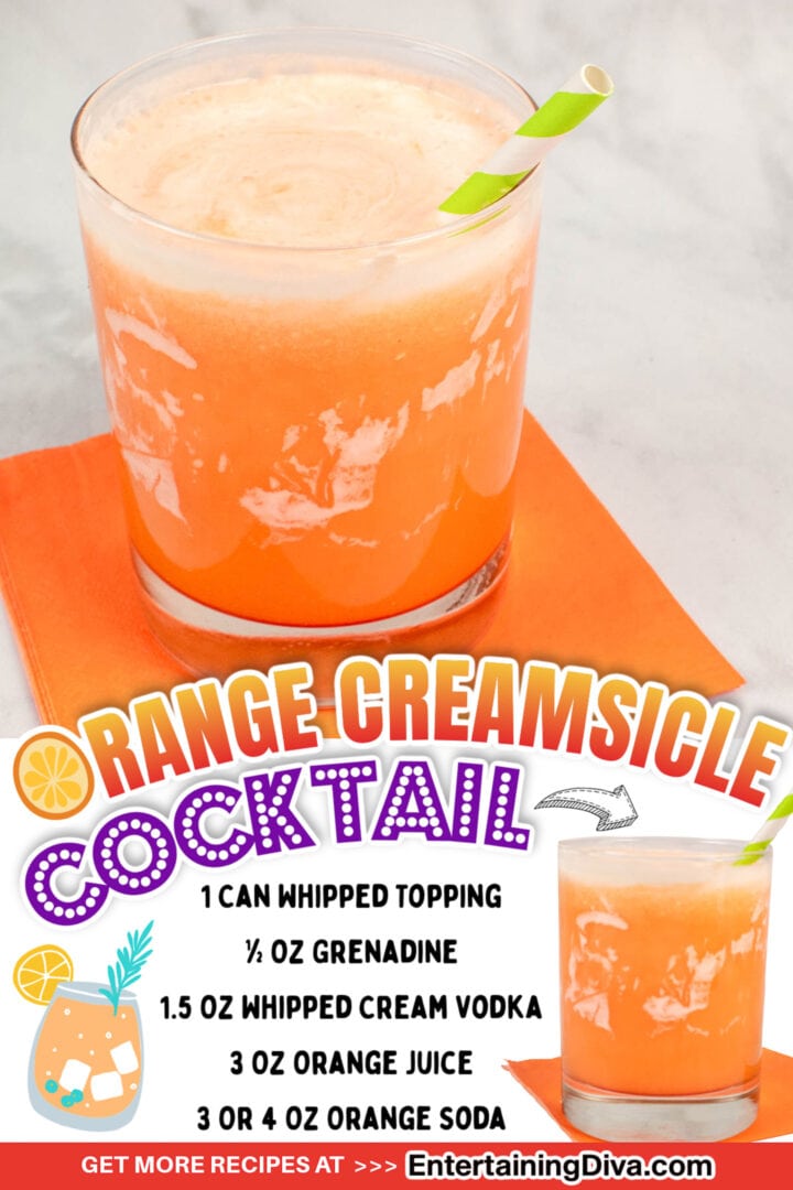 Orange Creamsicle Cocktail With Whipped Cream Vodka