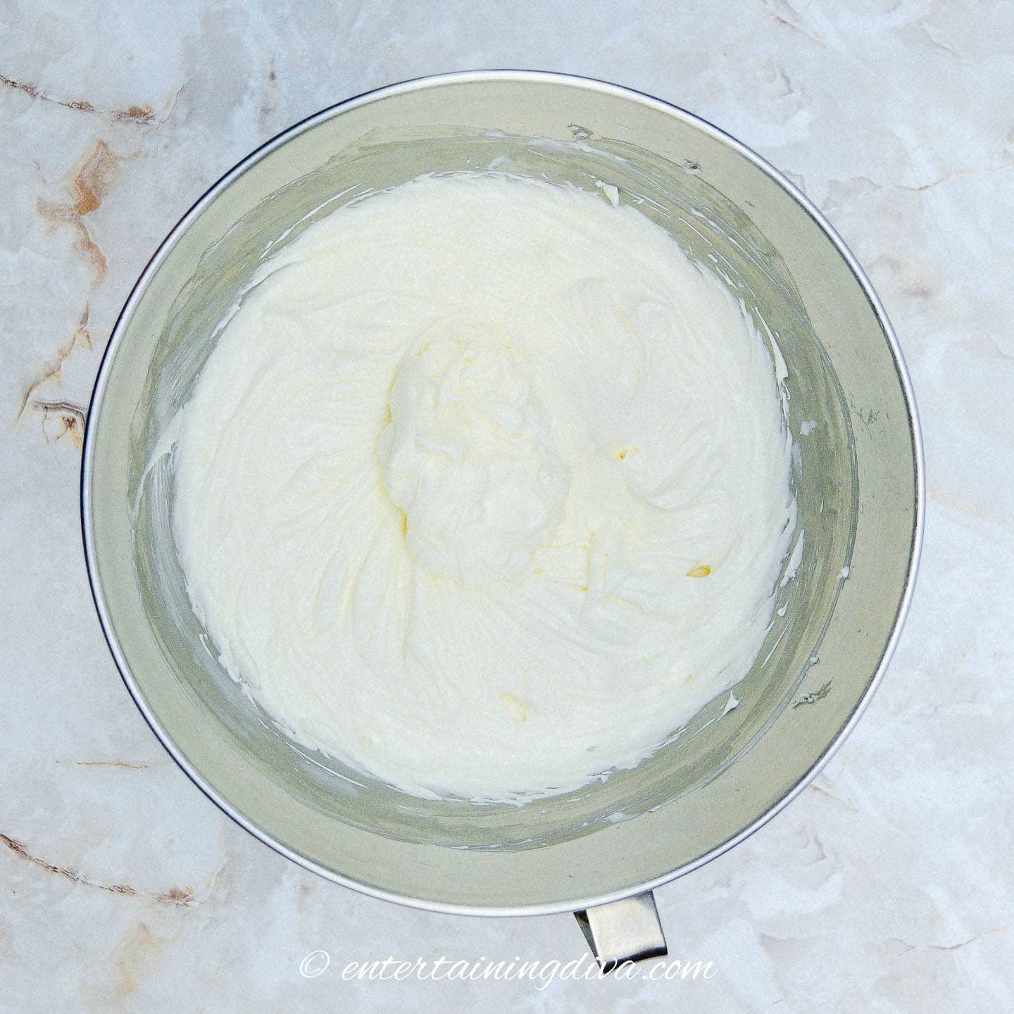 No bake cheesecake batter in a bowl