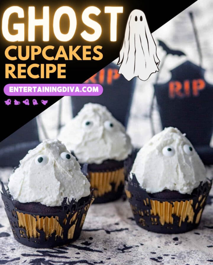 Halloween ghost cupcakes recipe.