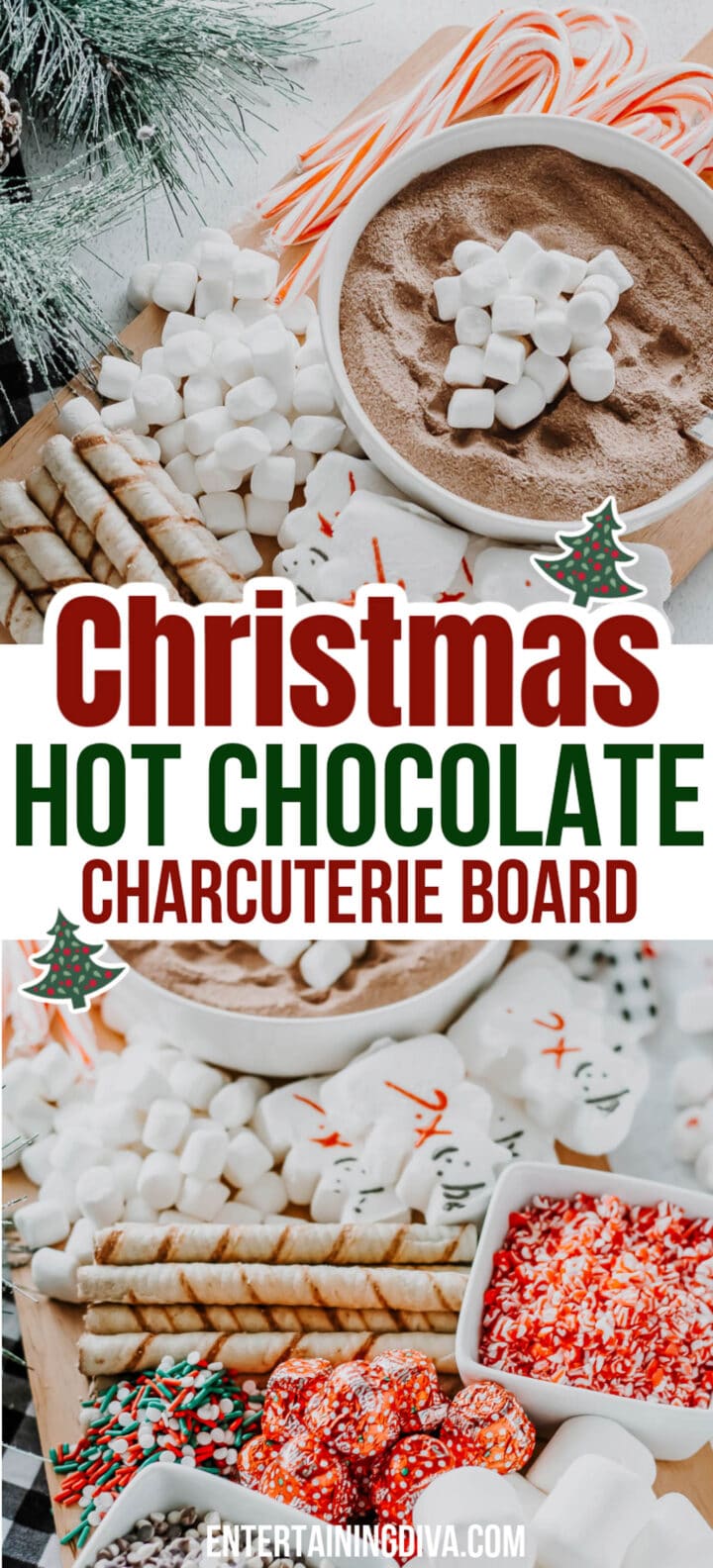 Christmas hot chocolate charcuterie board.