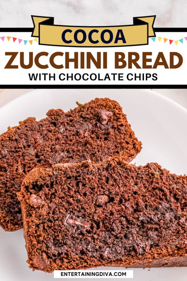Zucchini bread with chocolate chips.