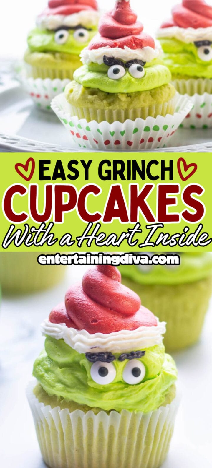 Easy cupcakes with a heart inside.