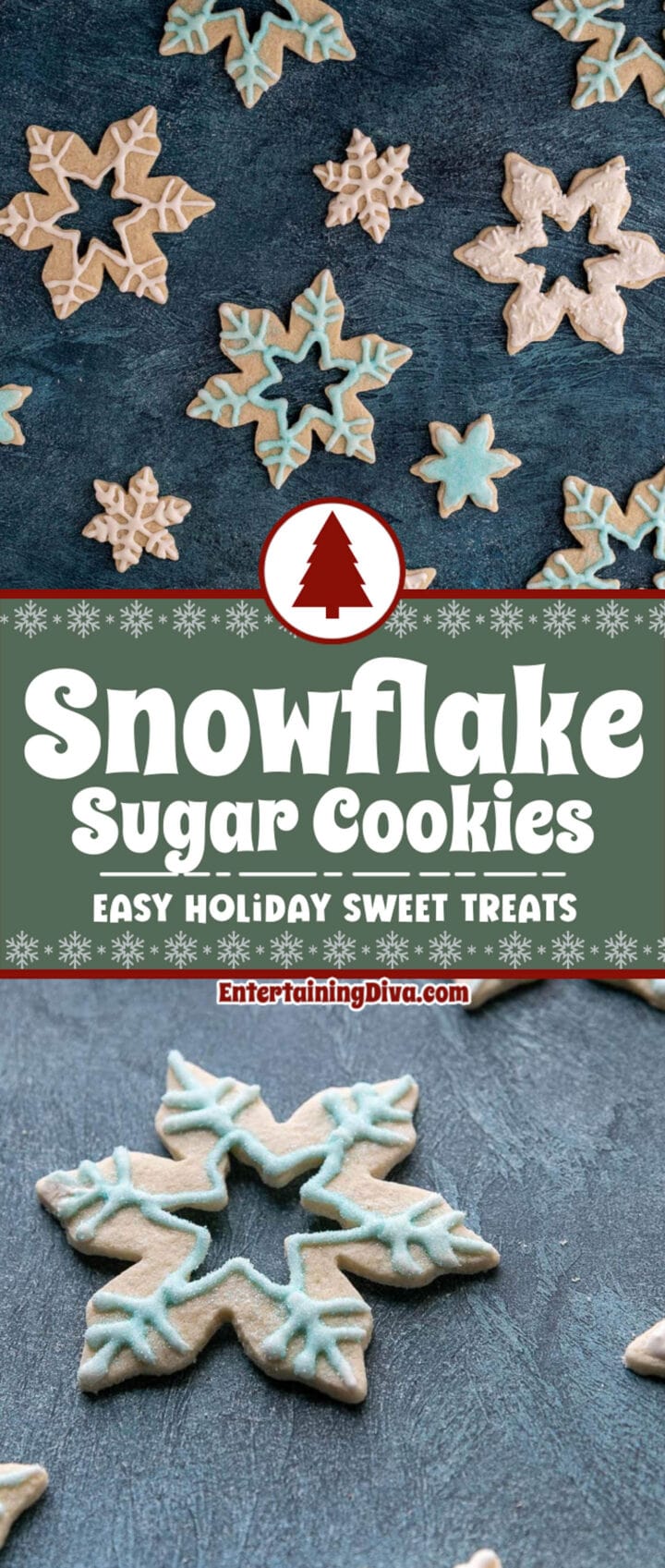 Easy snowflake sugar cookies.