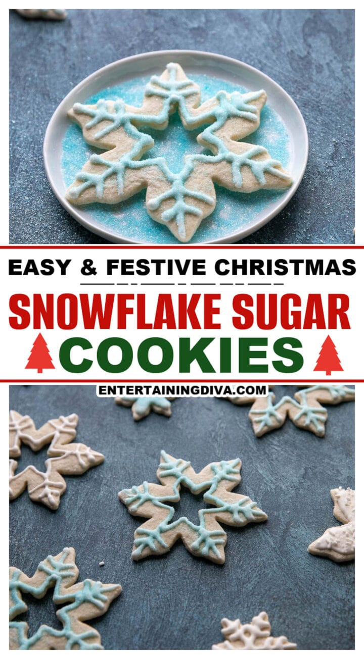 Easy and festive snowflake sugar cookies.