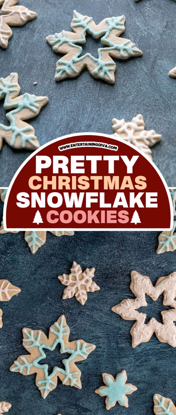 Festive snowflake sugar cookies.