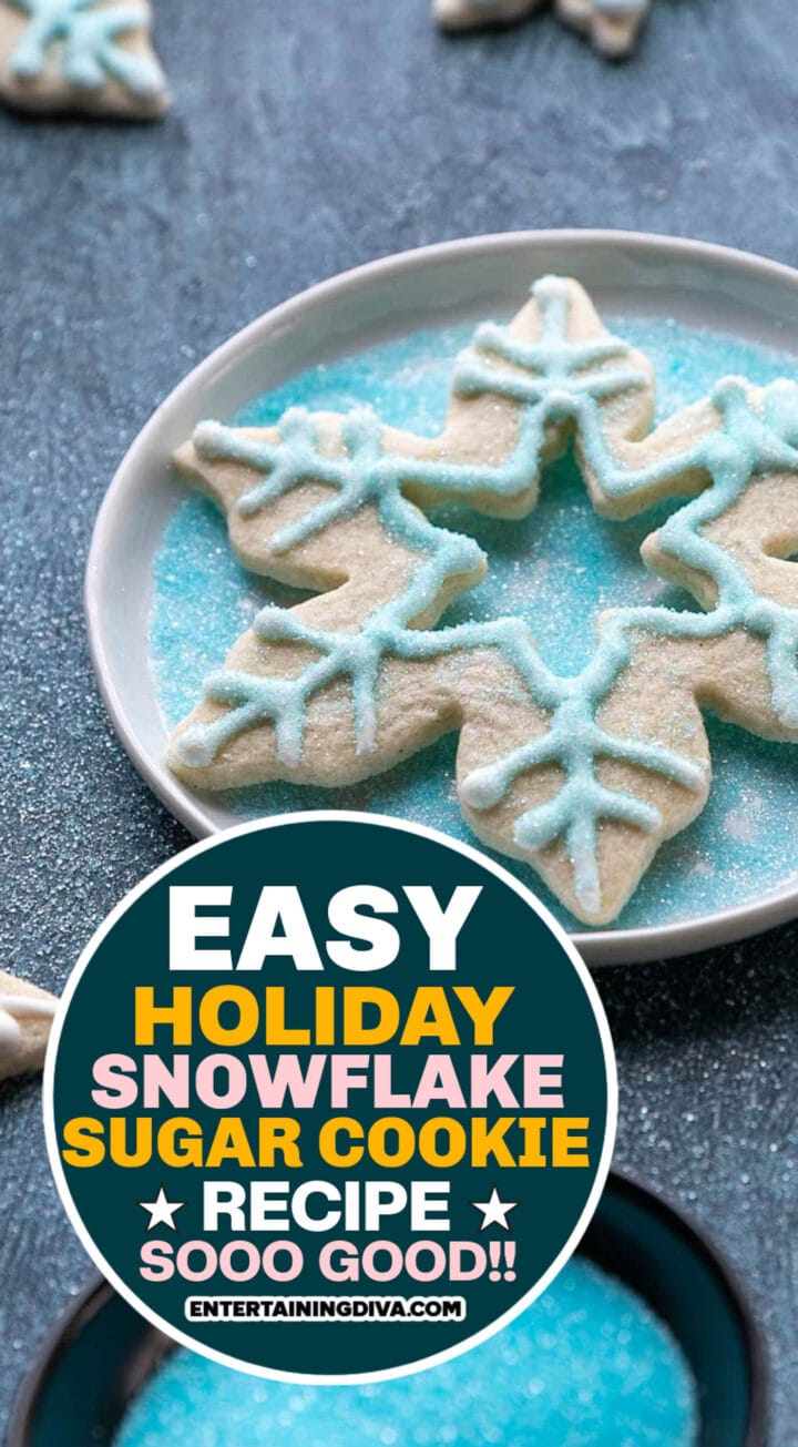 Easy snowflake sugar cookie recipe.