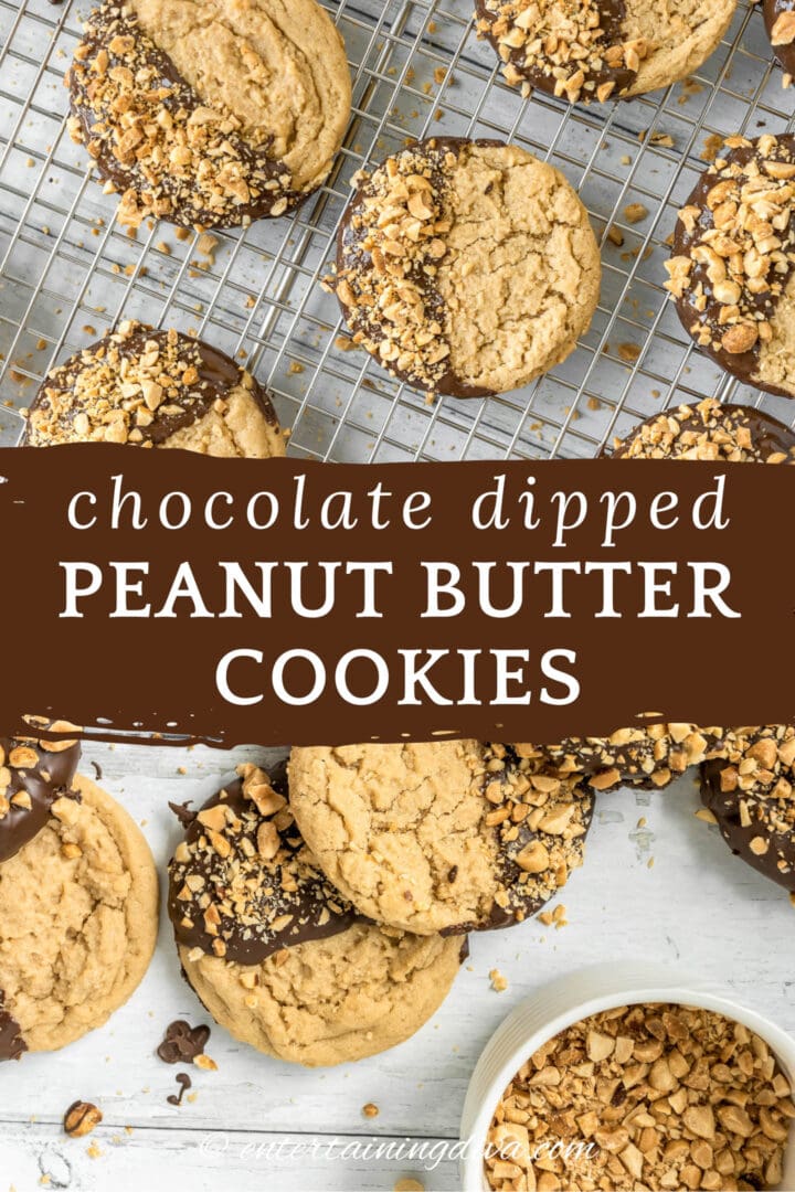 Chocolate dipped peanut butter cookies