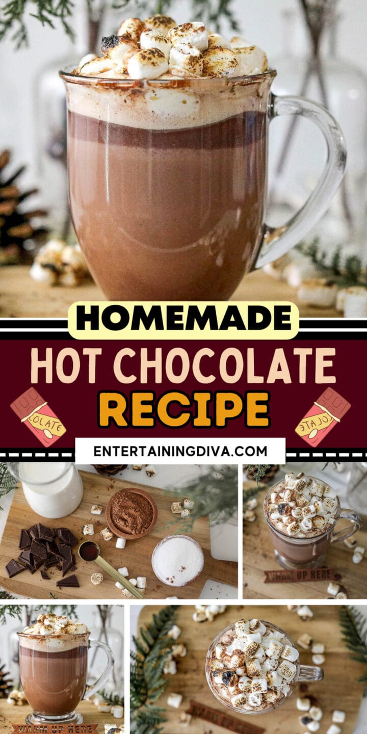 Homemade hot chocolate with marshmallows recipe.