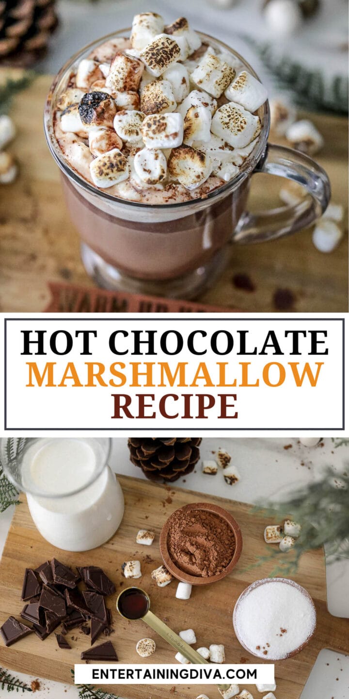 Hot chocolate with marshmallows recipe.