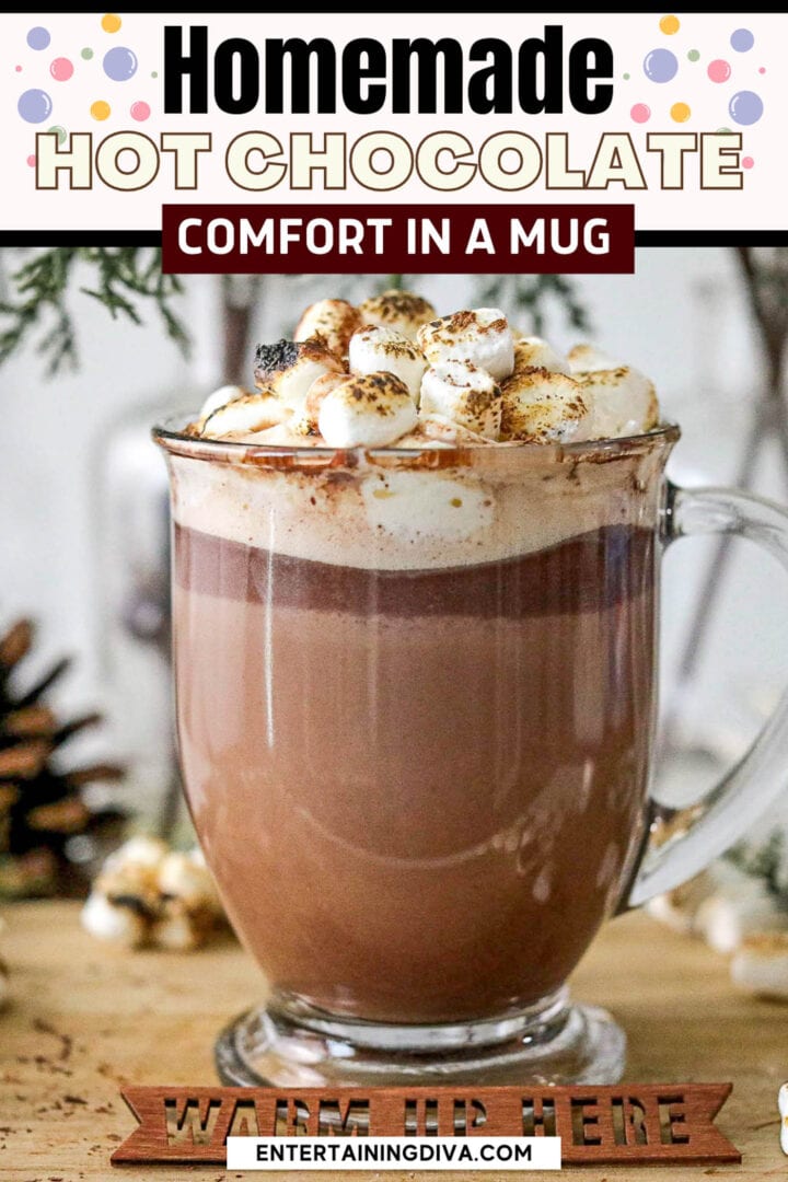 Homemade hot chocolate with marshmallows comfort in a mug.