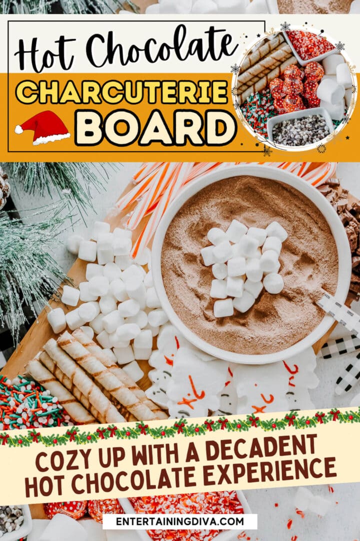 Cozy up with a delicious hot chocolate charcuterie board experience.