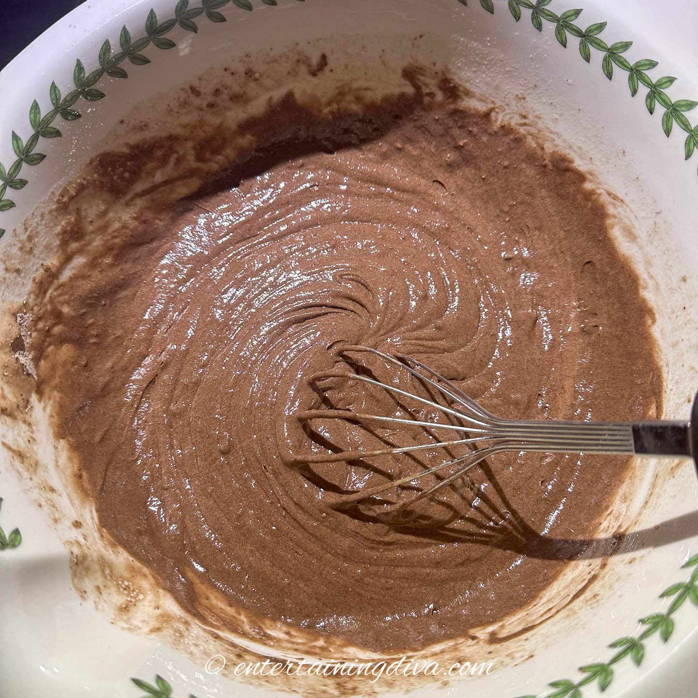 soda cake batter in a bowl