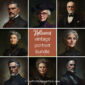8 vintage portraits with the text Halloween vintage portrait bundle in the middle