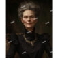 Mrs Ashbury vintage portrait of a Victorian woman with a black dress and ornate gold necklace