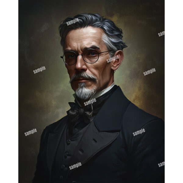 victorian man vintage portrait 8 Portrait of a slim Victorian man with glasses and a dark suit