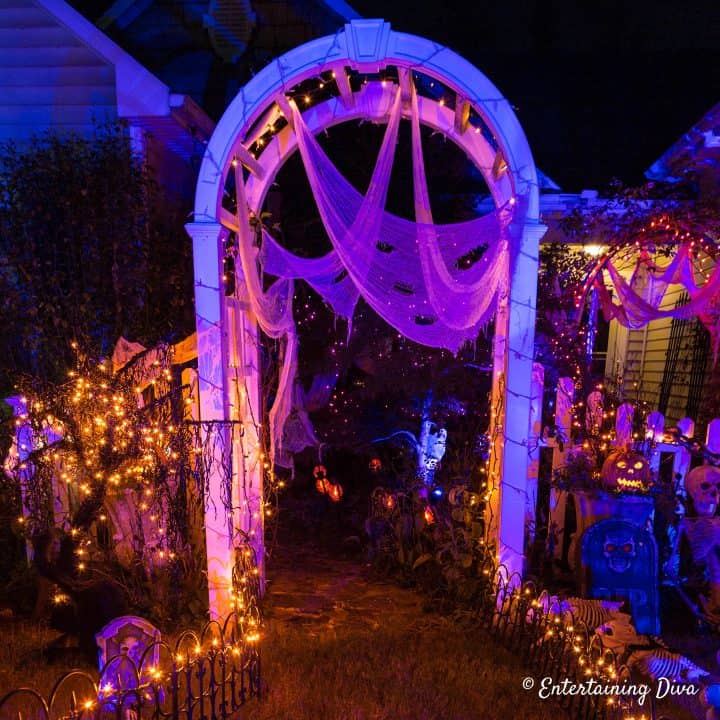 Lighted Halloween archway entrance