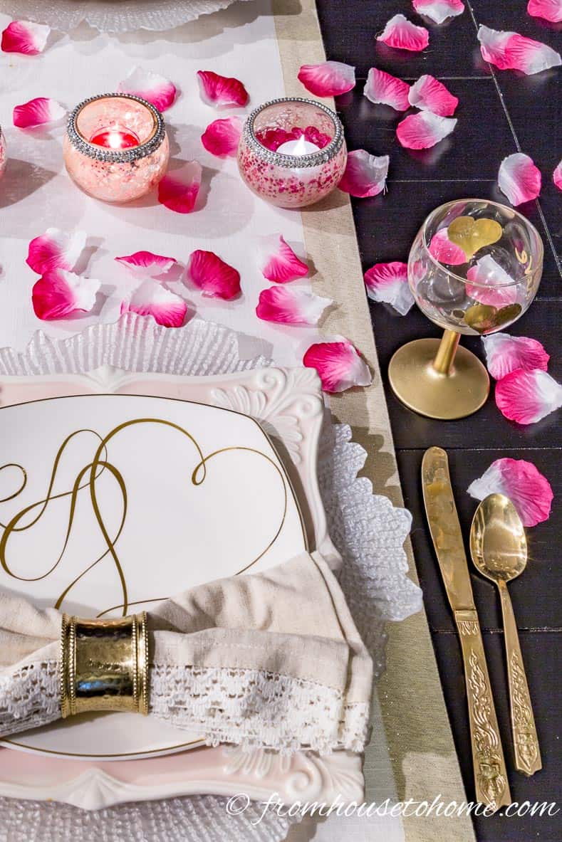 Romantic Valentine's Day table setting