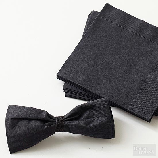 Paper napkin bow ties (from bhg.com) | 15 Fabulous Oscar Party Ideas