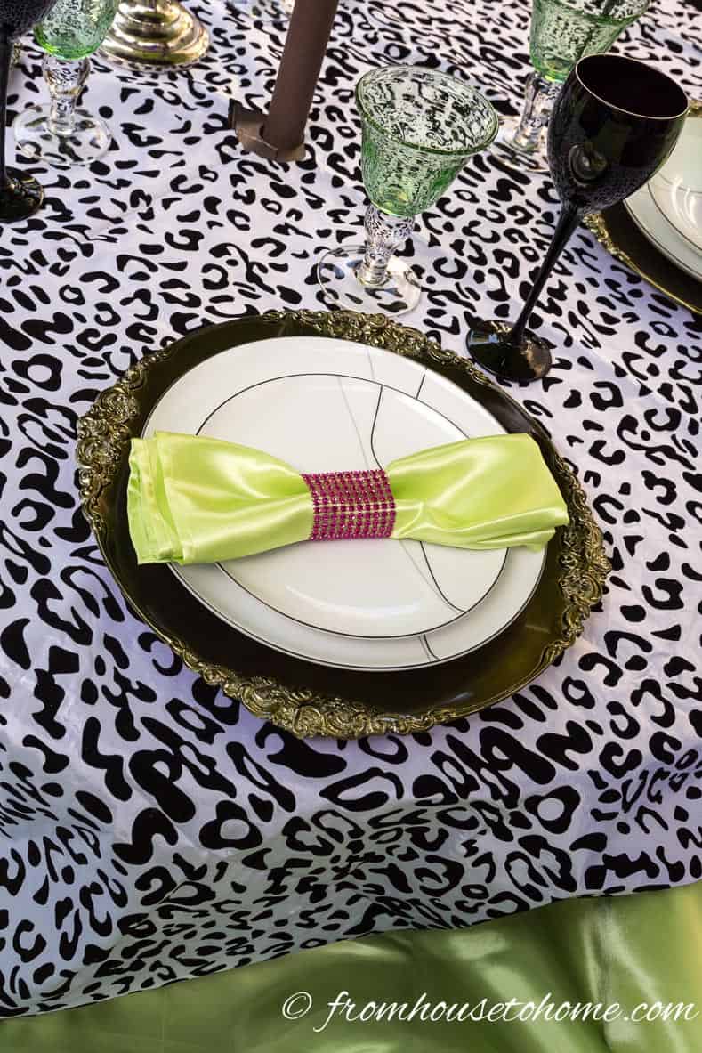 The green table setting | Mad Hatter Tea Party Ideas
