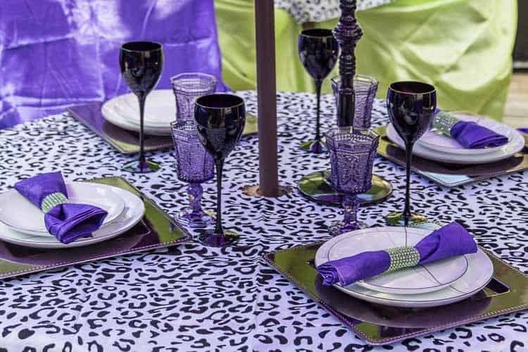 The purple table | Mad Hatter Tea Party Ideas